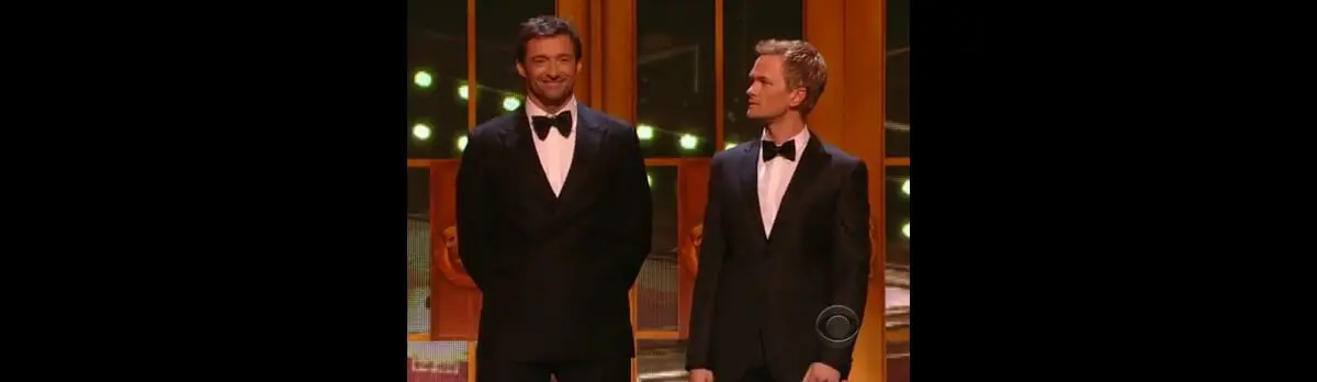 Neil Patrick Harris et Hugh Jackman, lors de la 65e cérémonie des Tony Awards, à New York, le 12 juin 2011. - Photo