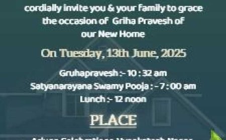 Editable Gruhapravesam Invitation Card in English