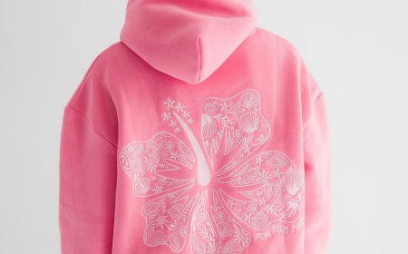 Pink Palm Puff Hoodie That Feels Light and Warm